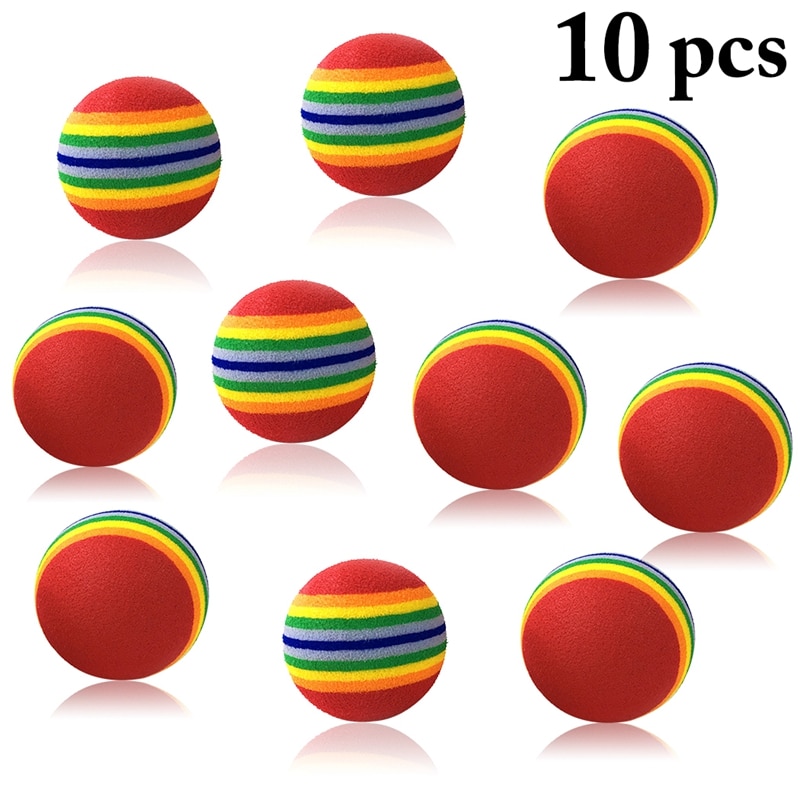 10Stck Regenbogen Ball Katze Spielzeug Bunte Ball Interaktive Haustier Kätzchen kratzen Natürliche Schaum EVA Ball Ausbildung Haustier Lieferungen Produkt