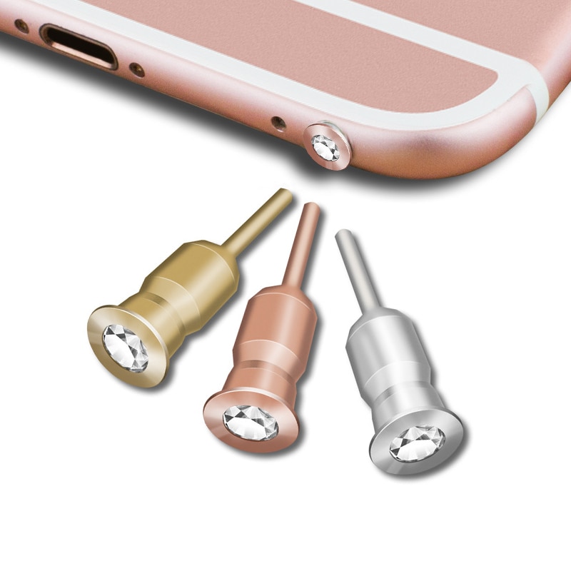 SIANCS Diamond 3,5mm Jack auricular Puerto polvo enchufe para iPhone 5 6 Tablet PC teléfono móvil auricular tapón de Metal cubierta de auriculares