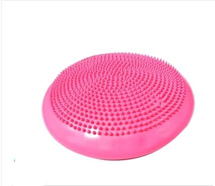 Opblaasbare buis + balanceren bal yoga massage kussen balancing pad soft balancing wiel versterken: Roze