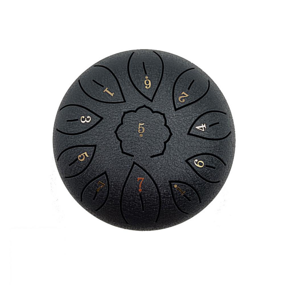 6 Inch Mini Drum 11 Tone Staal Tong Drum Tune C Percussie Hand Pan Drum Met Gewatteerde Drum Tas Musical instrumenten: Black