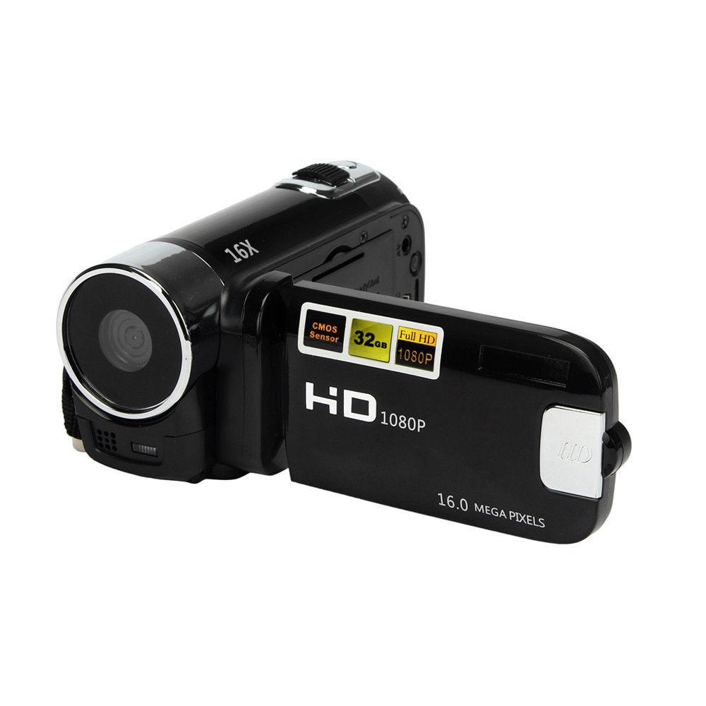 Full HD 1080P Video Camera Digital Camcorder 2.7 Inches 16MP High Definition ABS FHD DV Cameras 270 Degree Rotation: Black