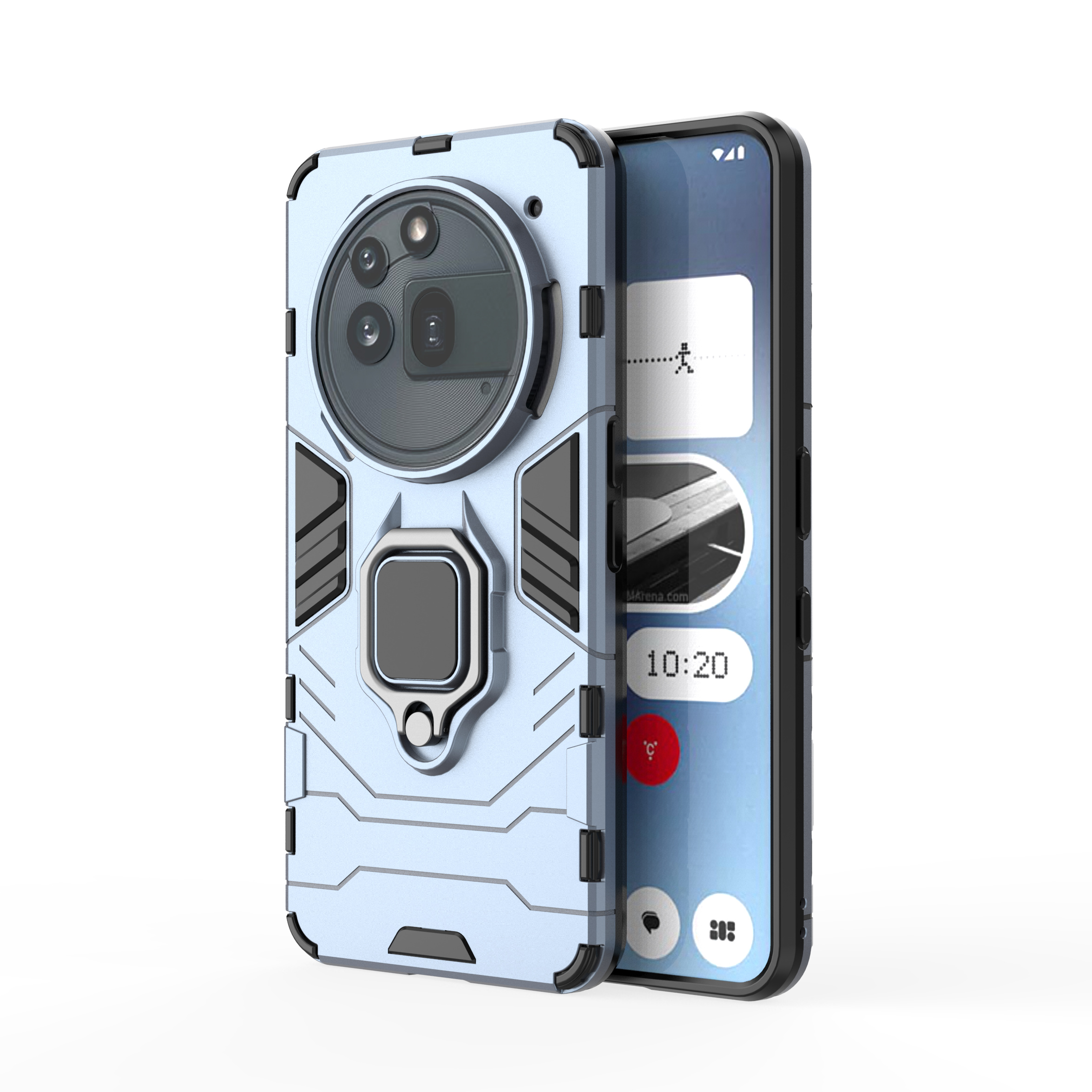 Stand Ring Armor Case für Nothing Phone 3A Pro 2a Plus Phone2a Phone3a Hard Strong Phone Zubehör: Aluminium / Blau