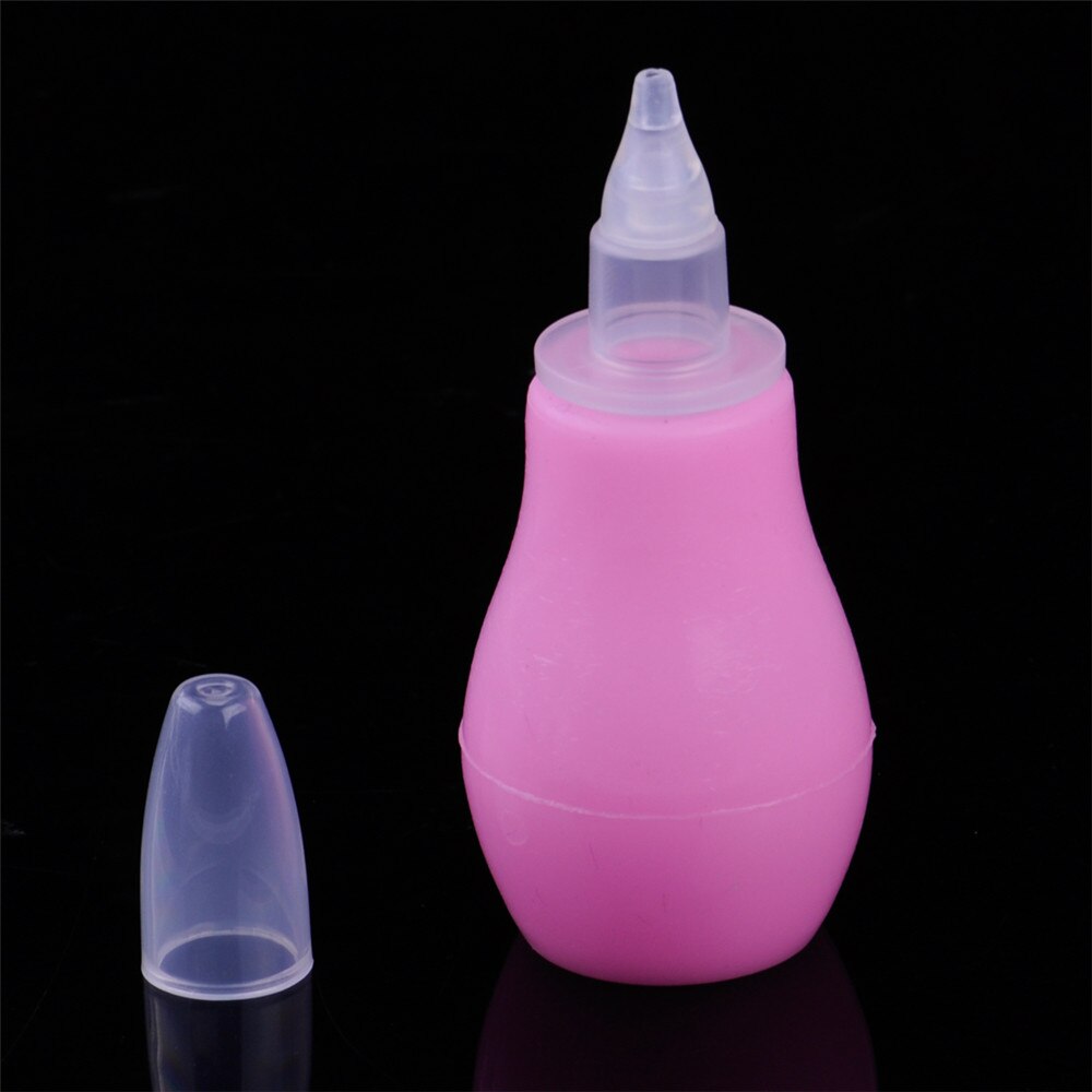 Bébé enfants aspirateur Nasal Silicone -né nez enfant en bas âge nettoyant infantile Snot aspirateur pointe souple produits de soins pour bébés au-dessus de 3 mois: pink