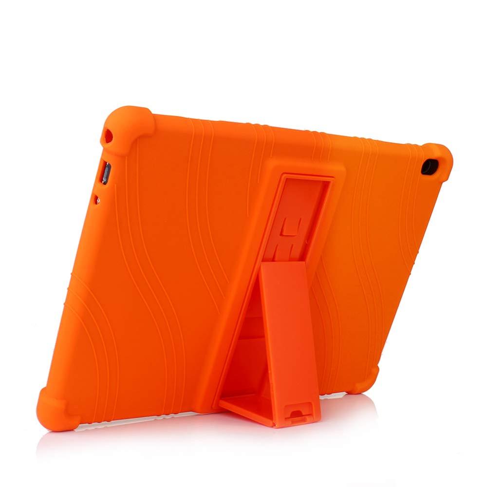 Funda de silicona para Lenovo Tab 4 10 plus Tablet cubierta Funda TB-X704N TB-X704F TB-X704L plegable suave de cuerpo completo proteger soporte Shell: Orange