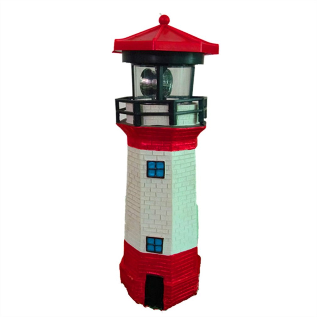 Solar Garden Lighthouse Outdoor Yard Decoration Decorative And Durable Led Lighthouse Rotating Solar Lights