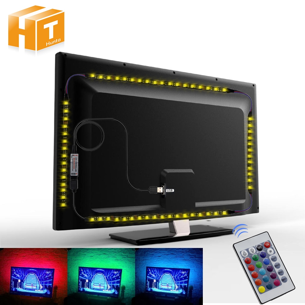 Usb Led Strip 5050 Rgb Flexibele Led Light DC5V Rgb Color Verwisselbare Tv Achtergrond Verlichting.