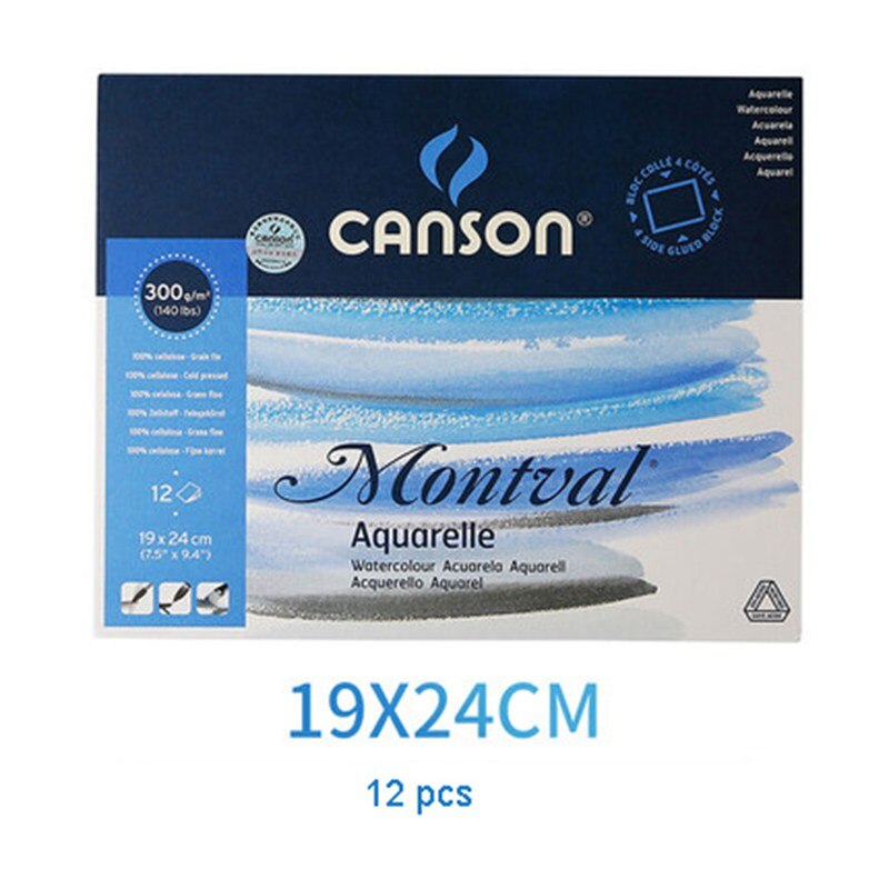 Canson 300g/m2 Aquarelle malarstwo akwarela papier 8K/16K/32K 20 arkuszy ręcznie malowane farby akwarela książka Podkładka dostaw sztuki: 19x24cm 12 sheet