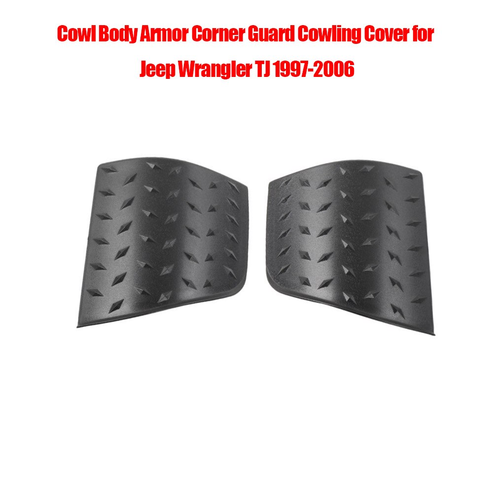 ABS kamizelka kuloodporna akcesoria samochodowe osłona kamizelka kuloodporna po stronie samochodu zewnętrzna osłona pokrywa 2 sztuk dla jeep kowboj TJ 1997-2006 JK 2007-2016: for 1997-2006