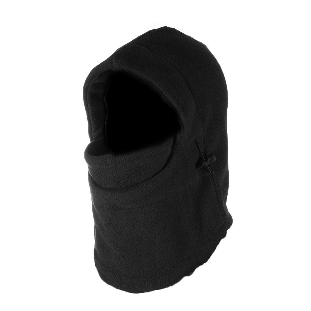 Cagoule polaire chaude pour le cyclisme, masque coupe-vent, couvre-chef de sport épais, équipement de ski en plein air, hiver: Black