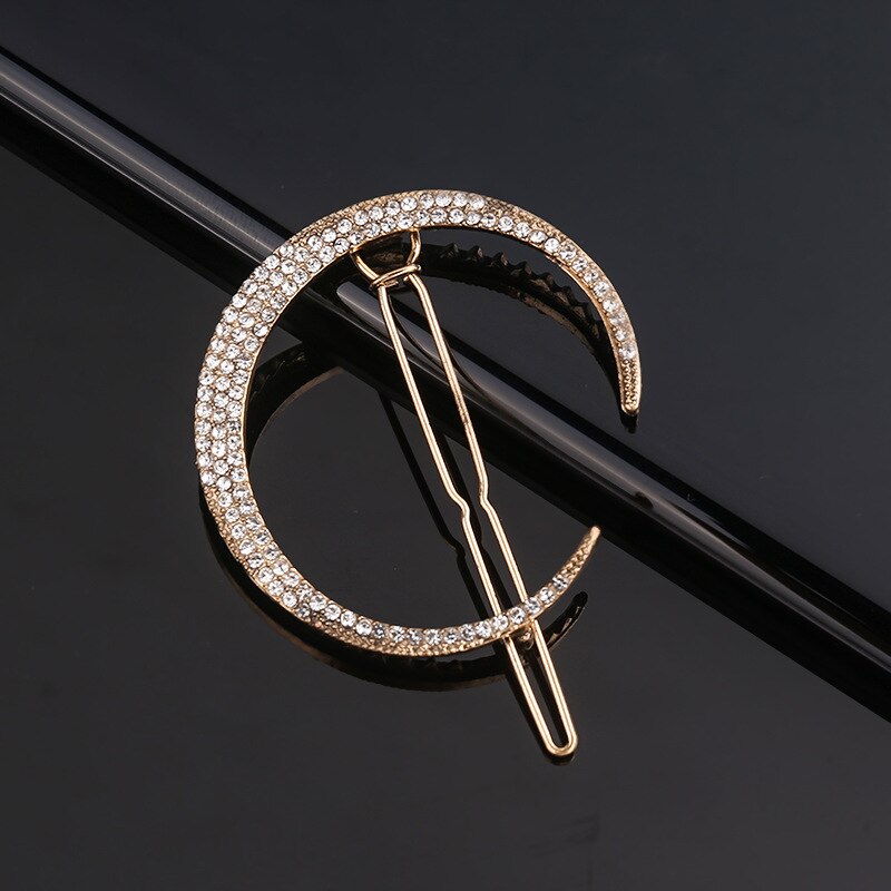 Classique Vintage métal géométrique strass épingle à cheveux cristal lune soleil étoile pince à cheveux femmes épingles à cheveux accessoires bijoux: 3
