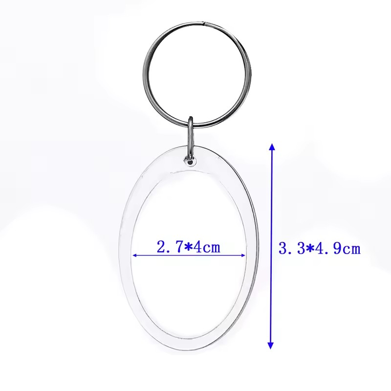 5/20 stuks transparante fotolijst sleutelhanger kwastjes snap-in aangepaste insert foto acryl blanco sleutelhanger duidelijke blanco foto hanger: YELLOW / Rood