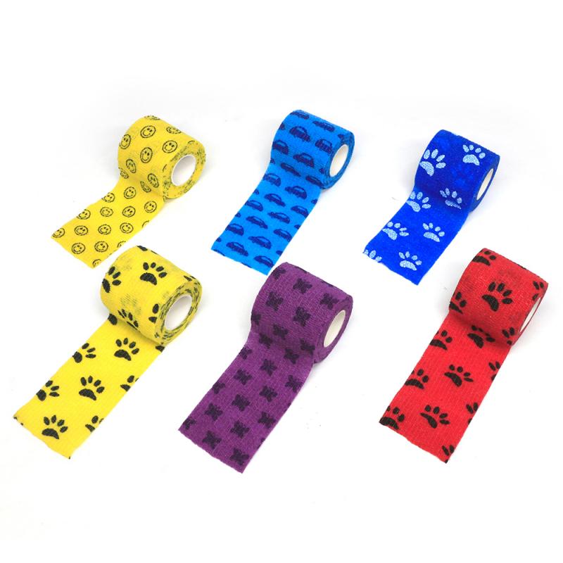 5CM X 4.5M Camouflage élastoplast dessin animé mignon Non-tissé auto-adhésif imperméable multi-fonctionnel élastique bande sport sécurité