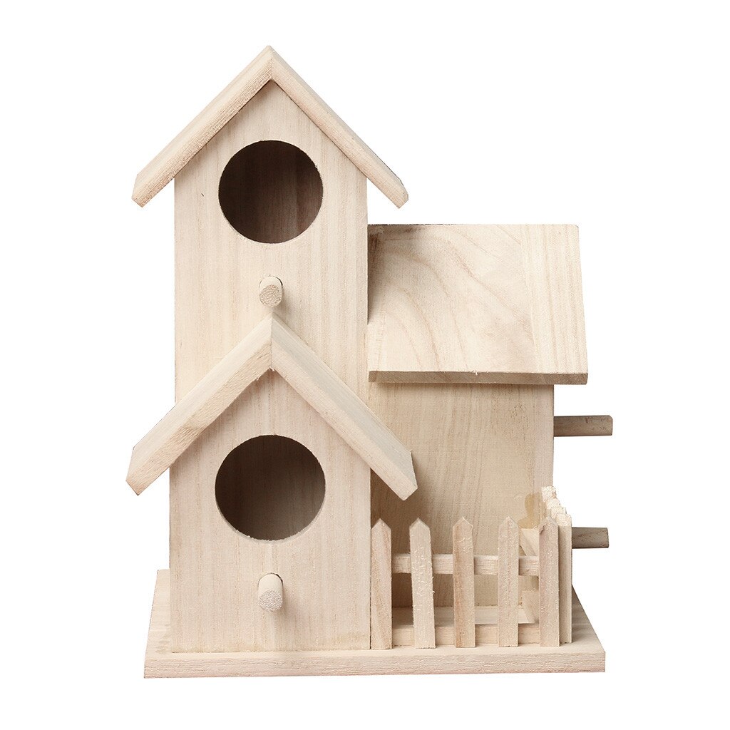Wooden Bird House Nest Cage Wall-mounted Hanging Outdoor Birdhouse Home Gardening Decoration bird houses outdoor