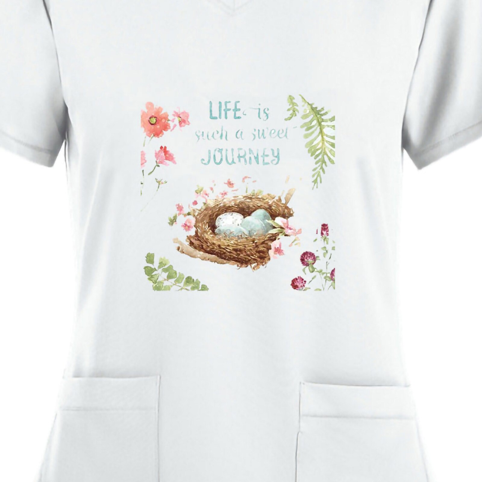 Women nurse uniform Short Sleeve Neck Tops Working Uniform Blouse Beautician uniform Clinical uniforms woman