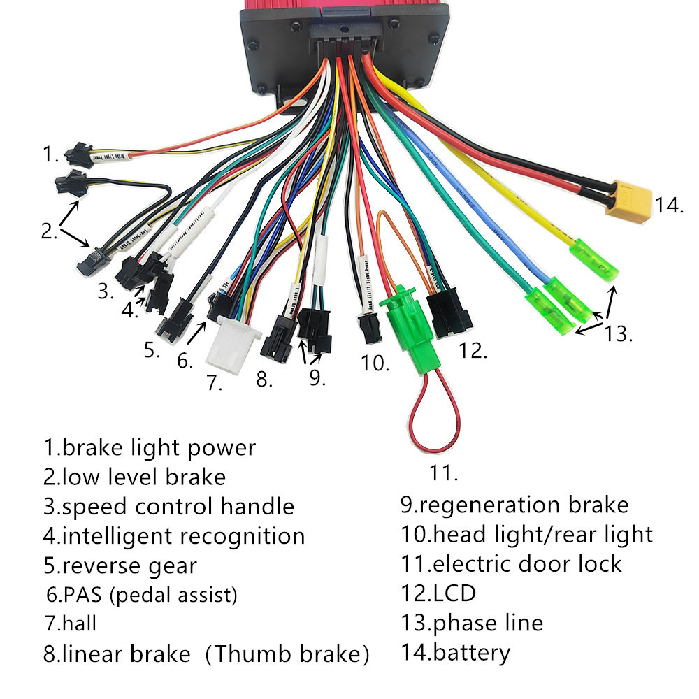 Electric Bike Scooter Motor Brushless Controller with LCD Display Control Panel 36V 48V 60V 26A-33A Compatible with S866 TF100
