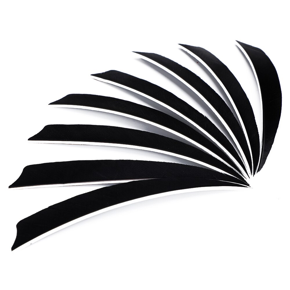 50 Pcs 5 "Schild Cut Befiederung Pfeil Federn Türkei Feder Bogenschießen Jagd Pfeil Zubehör: Black