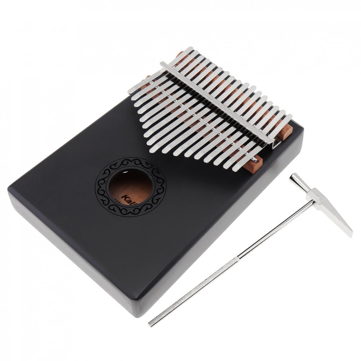 17 Key Gray Kalimba Single Board Mahogany Thumb Piano Mbira Mini Keyboard Instrument with Complete Accessories