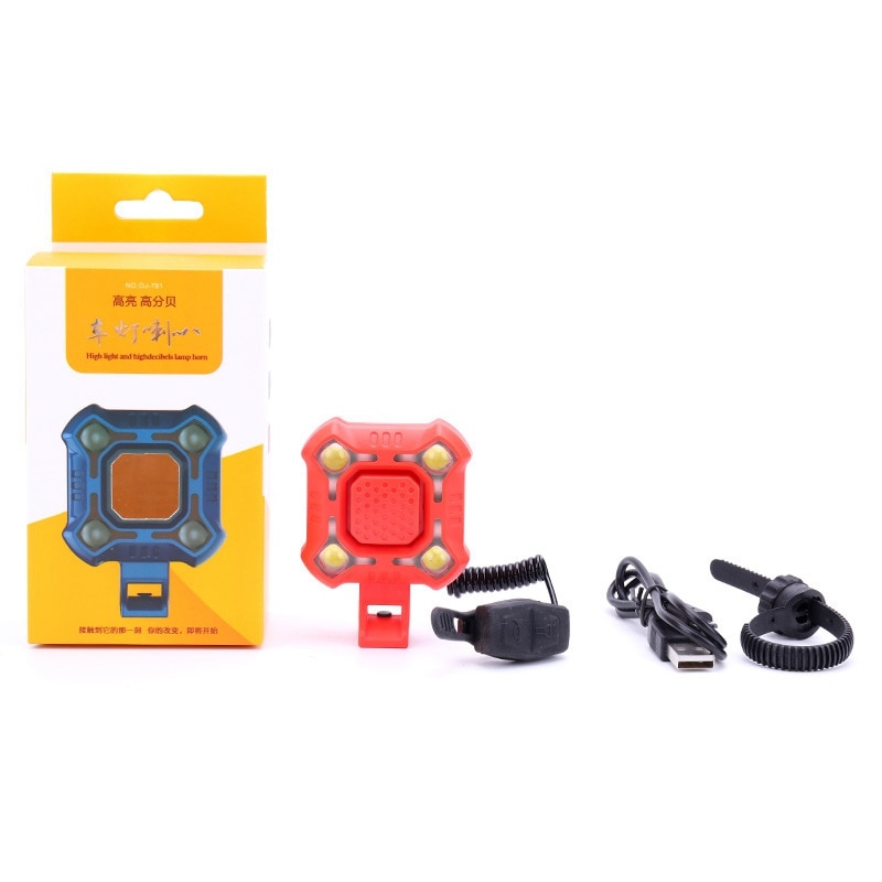 USB Charging Mountain Bike Road Car Front Handle Electronic Waterproof Horn Lamp Bicycle Bell 2 In 1 Bicycle Ling Light 140db