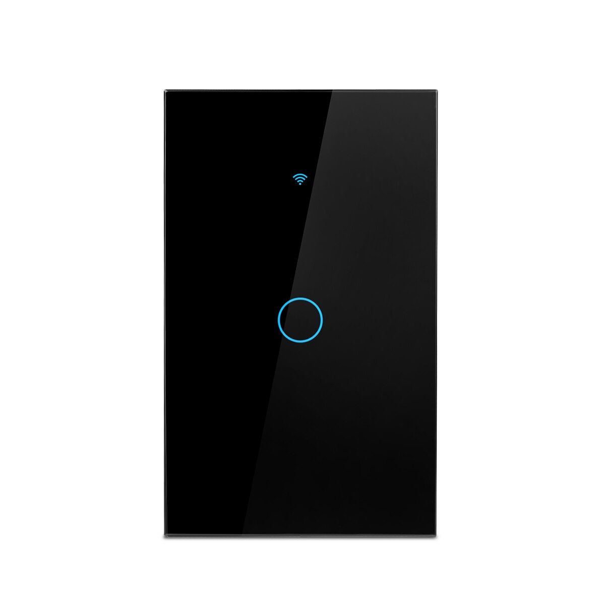 Kein neutralleiter erforderlich, us-standard-wlan-schalter, smart-home-steuerung 110v 220v: Black 1 gang