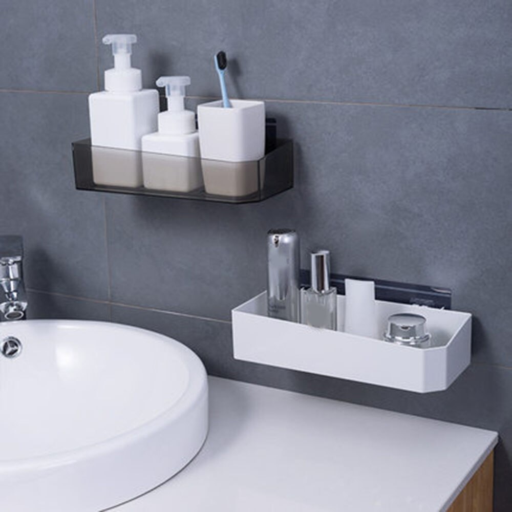 Wall Mounted Shelves Removable Bathroom Floating Shelves Wall Shelf Self Adhesive Shower Basket Bathroom Kitchen Storage