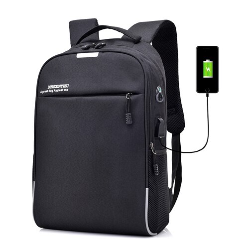 Zenbefe Anti-Diefstal Rugzakken Met Reflecterende & Codeslot Rugzakken Schooltas Voor Tiener Usb Opladen Aansluiting Rugzak Tas: Black