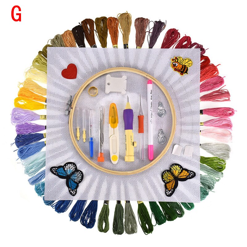 Magic Embroidery Pen Punch Needle Kit Craft Embroidery Threads Cross Stitch Embroidery Hoop DIY Knitting Sewing Accessory Tools: G