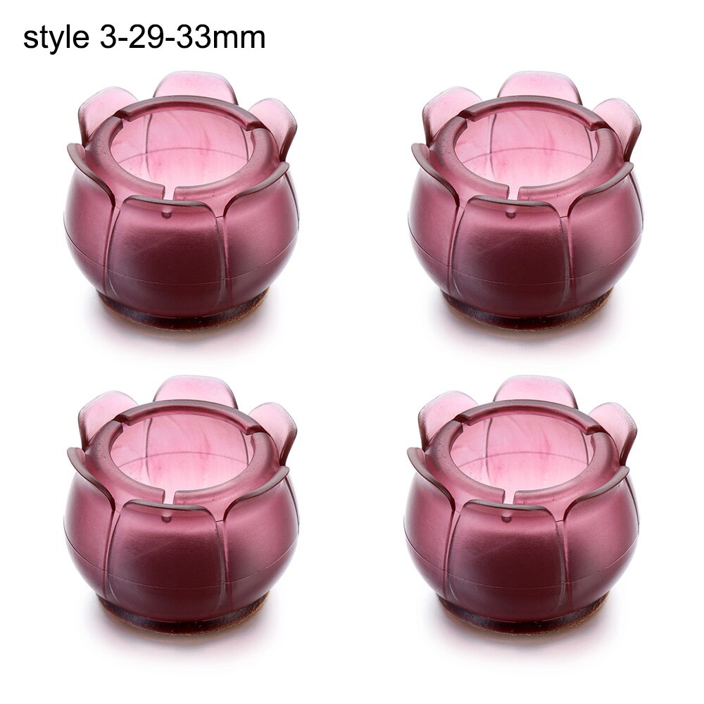 4Stck/einstellen Silikon Sessel Bein Kappen Fuß Pads Möbel Tabelle Abdeckungen Socken umhauen Beschützer runden Unterseite nicht-Unterhose Tassen: Stil 3-29-33mm