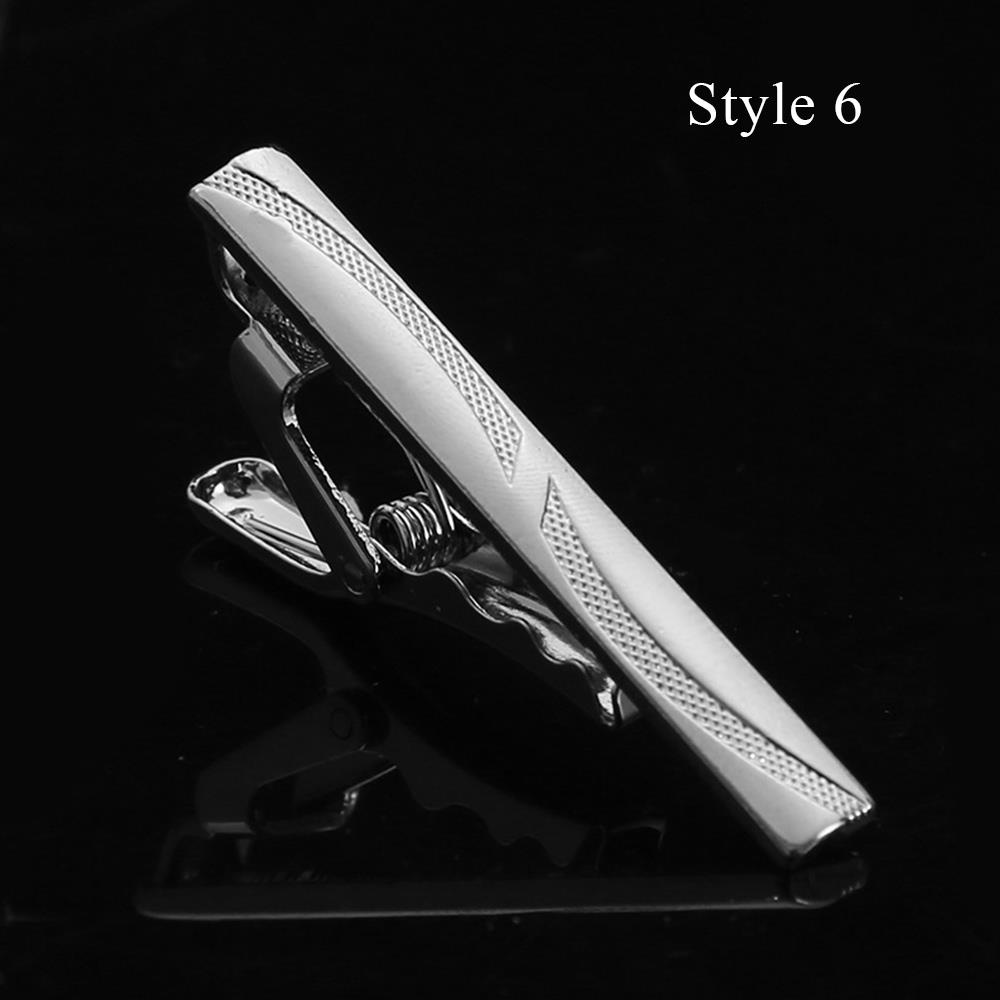 Clips de alfiler de corbata clásicos para hombres, Clip de corbata de simplicidad de negocios, joyería de , barra de corbata de boda exquisita, Color plateado y dorado: Gris
