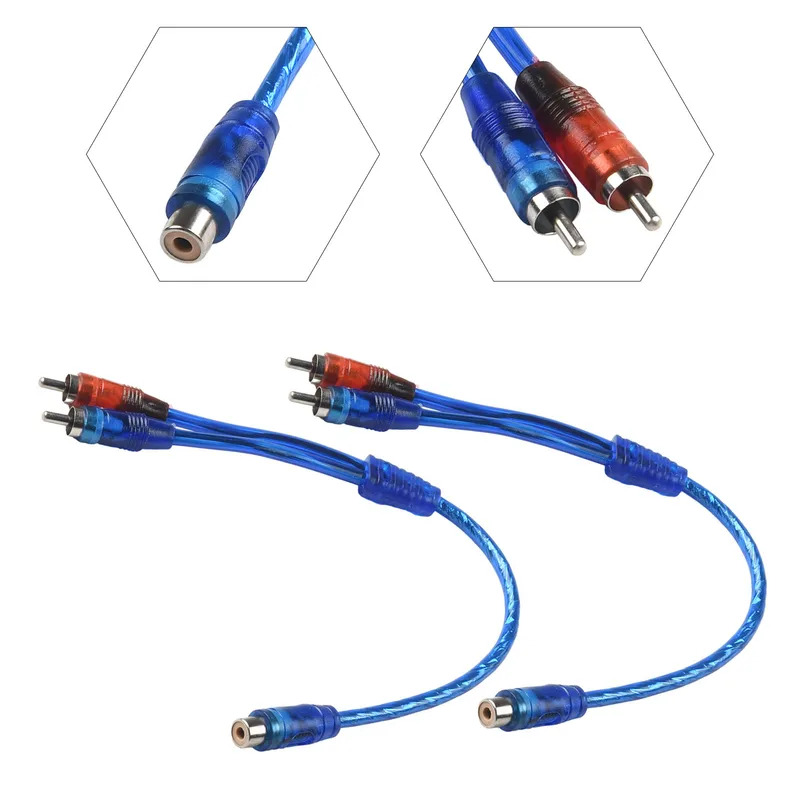 2 Stuks Set Rca Audio Kabel "Y" Splitter Adapter Computer 1 Vrouw Naar 2 Mannetjes Koord 12 Inch kabels Voor Home Audio