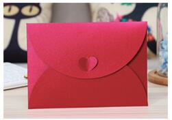 Retro Liefde Brief Aftrek Envelop Creatieve Romantische Liefdesbrief Envelop Verdikking 250 Gram Parel Envelop Tas 10 stks/partij: red