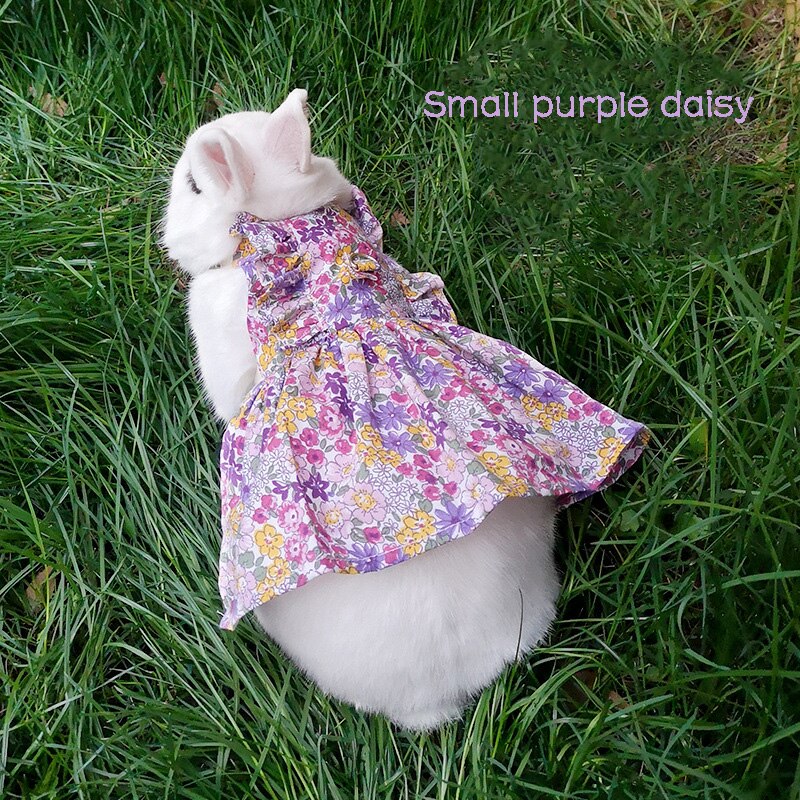 Cute Bunny Pet Vest Rabbit Clothes Dress Harness Supplies Bunny Clothes Accessories Clothes Dress Strap Harness For Rabbit: Purple / M