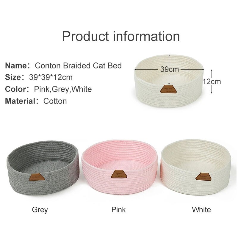 Krabpaal voor katten, handgemaakt, rond, van natuurlijk katoen, mat voor kleine katten, kedi evi cama para gato