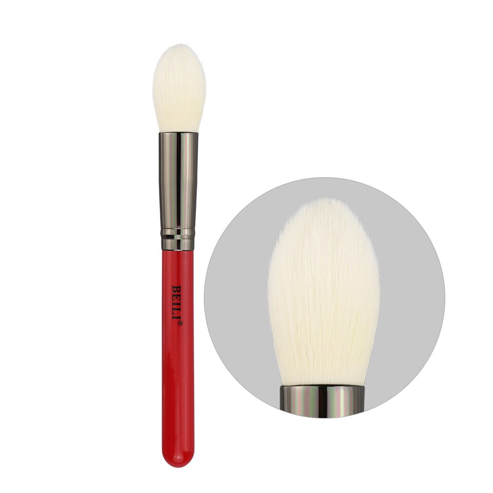 Beili rød enkelt makeup børste 1 stykke pudder concealer highlight foundation i syntetisk nano hår blusher børste make up værktøjer: 105