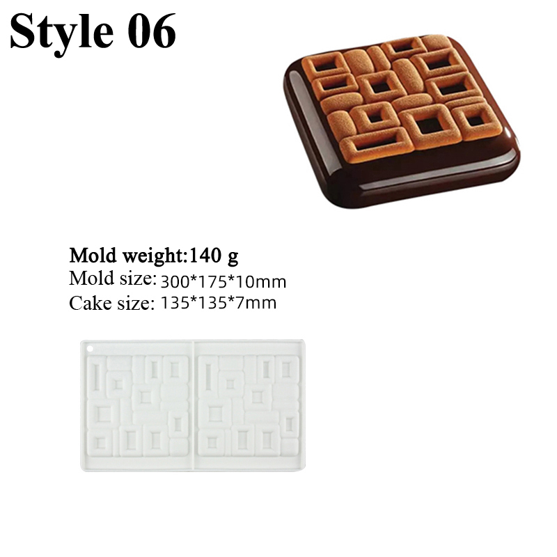 SHENHONG Cake Molds Circular Square or Rectangular Texture Silicone Mould French Dessert Baking Mold Mousse Decoration tools: VIOLET/紫罗兰