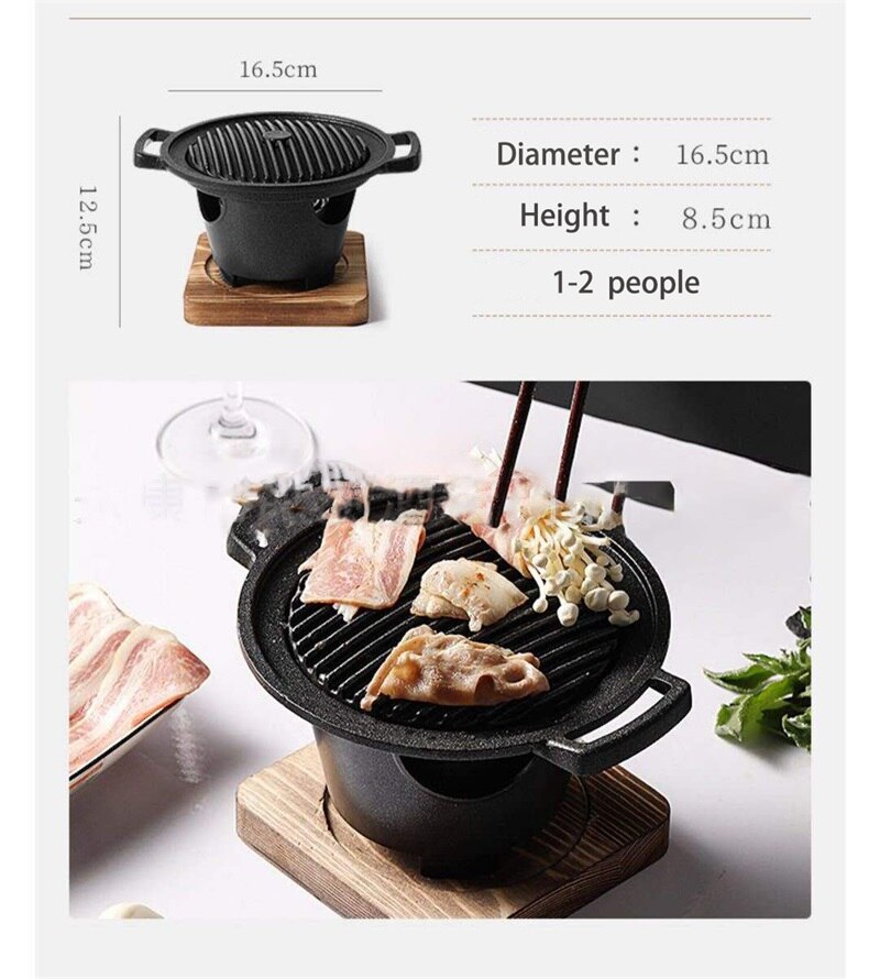 Røgfri husstand lille grill grill indendørs kulgrill