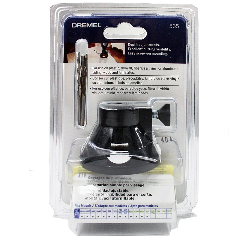Kit de guía de corte multiusos Dremel 565 para herramienta rotativa eléctrica, amoladoras eléctricas con 1 guía y 3 brocas de corte, pieza de herramienta eléctrica