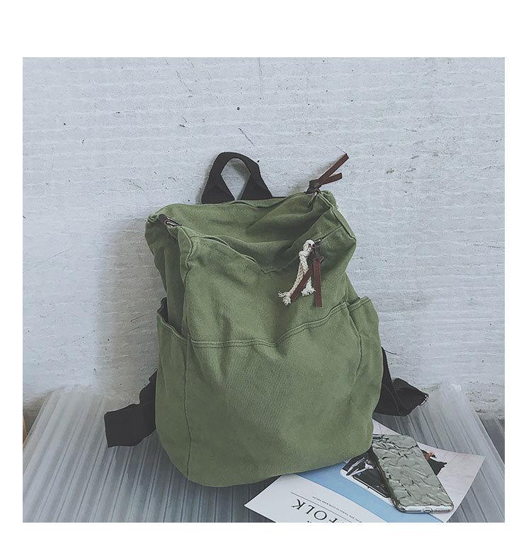 Mochila multifuncional de cor sólida, bolsa escolar feminina para viagem e escola, para meninas: green