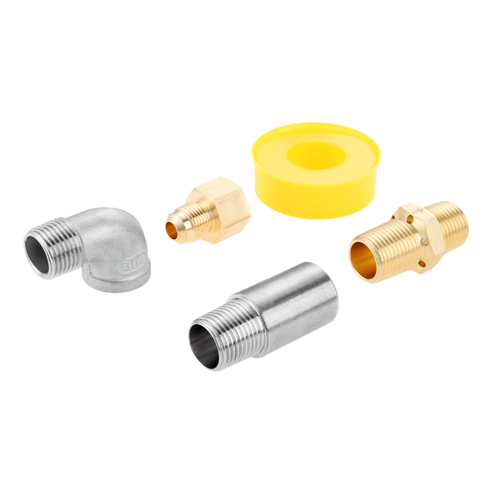 1kit 90K BTU 1/2" Safety Air Mixer Valve Set 90 Elbow Propane Nozzle Sprayer Valve Gas Fire Pit 3/8" Male Flare Connector Part