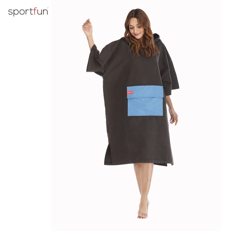 Microfiber Wetsuit Changing Robe Poncho with hood Quick Dry Hooded Towels for Swim Beach Surf Poncho Compact Lightweight