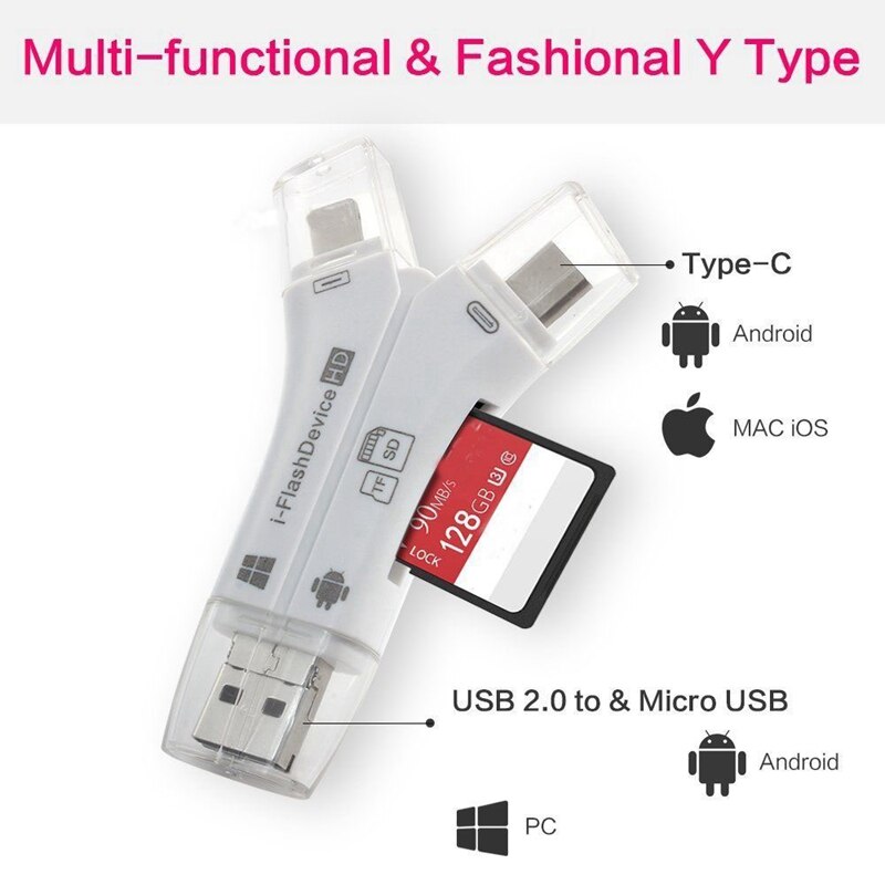 Flashdrive Microprocessing 4 In 1 I Flash Drive Usb Micro-Sd&Tf Card Read... – Grandado
