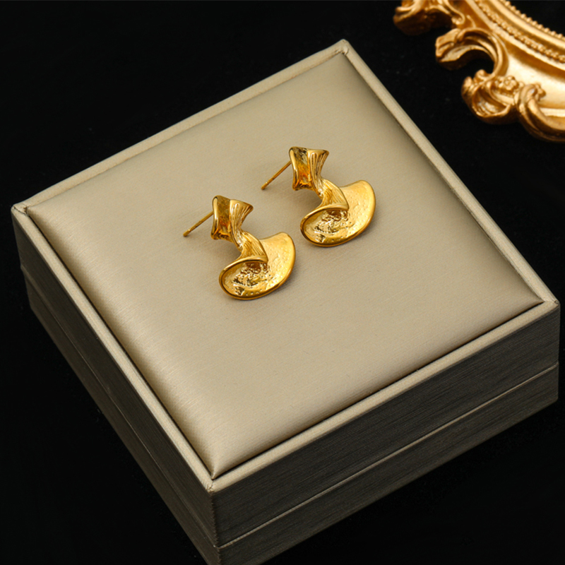 EILIECK-pendientes de acero inoxidable 316L para mujer y niña, aretes giratorios geométricos de Color dorado, joyería para la oreja que no se decolora, para , BAKьги: Color dorado