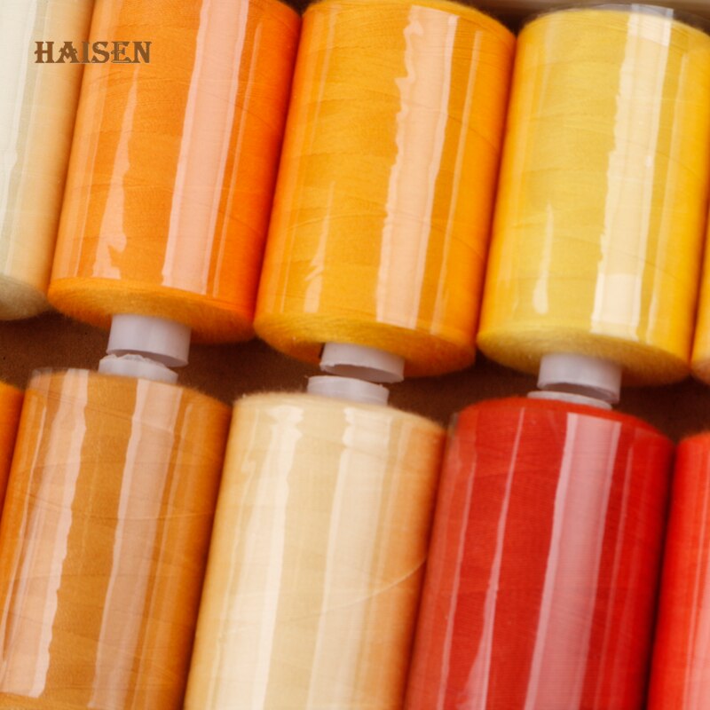 10 Spoelen/Set,402 Geel Serie Polyester Draad 1000 Yard/Coil, voor Diy Quilten, Handwerken &amp; Huishoudelijke Naaimachine