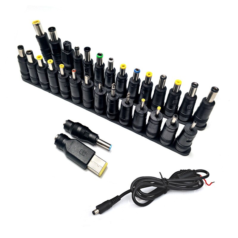 31pcs Universal Laptop DC Power Supply Adapter Connector Plug DC AC Jack Charger Connectors Laptop Power Adapter Conversion Head: Default Title