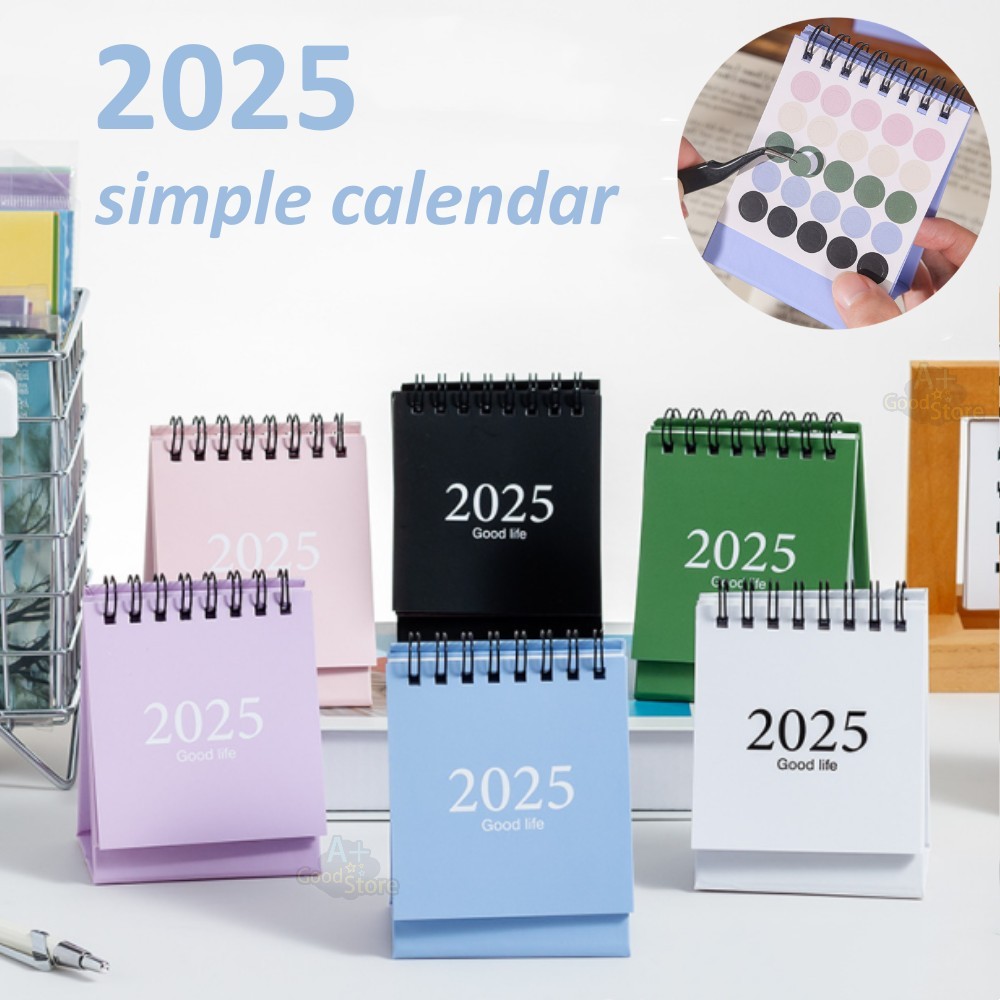 English Mini Desk Calendar Office Stationery Supplies Desktop Calendar With Stickers Daily Memo Calendar Planner