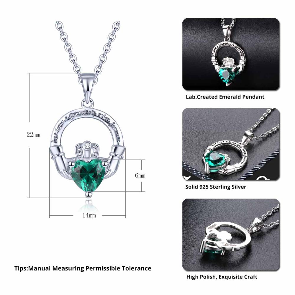 Hutang Colorful S925 Pendants for Women 0.76 Carats Created Emerald Heart Shape Women Romantic Lovely Silver Pendant