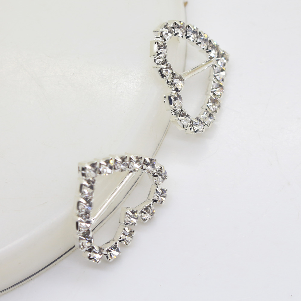 ! 10 st, silver strass band spänne, metall glidspänne, rosett pannband diy scrapbook dekoration tillbehör