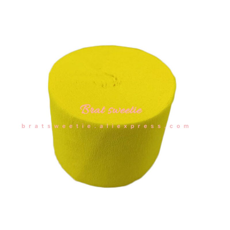 4.5Cm * 25Cm Crêpepapier Streamers Decoratieve Crinkled Diy Ambachtelijke Bloem Maken Wikkelen Verjaardag Bruiloft Achtergrond Decoation: yellow Crepe