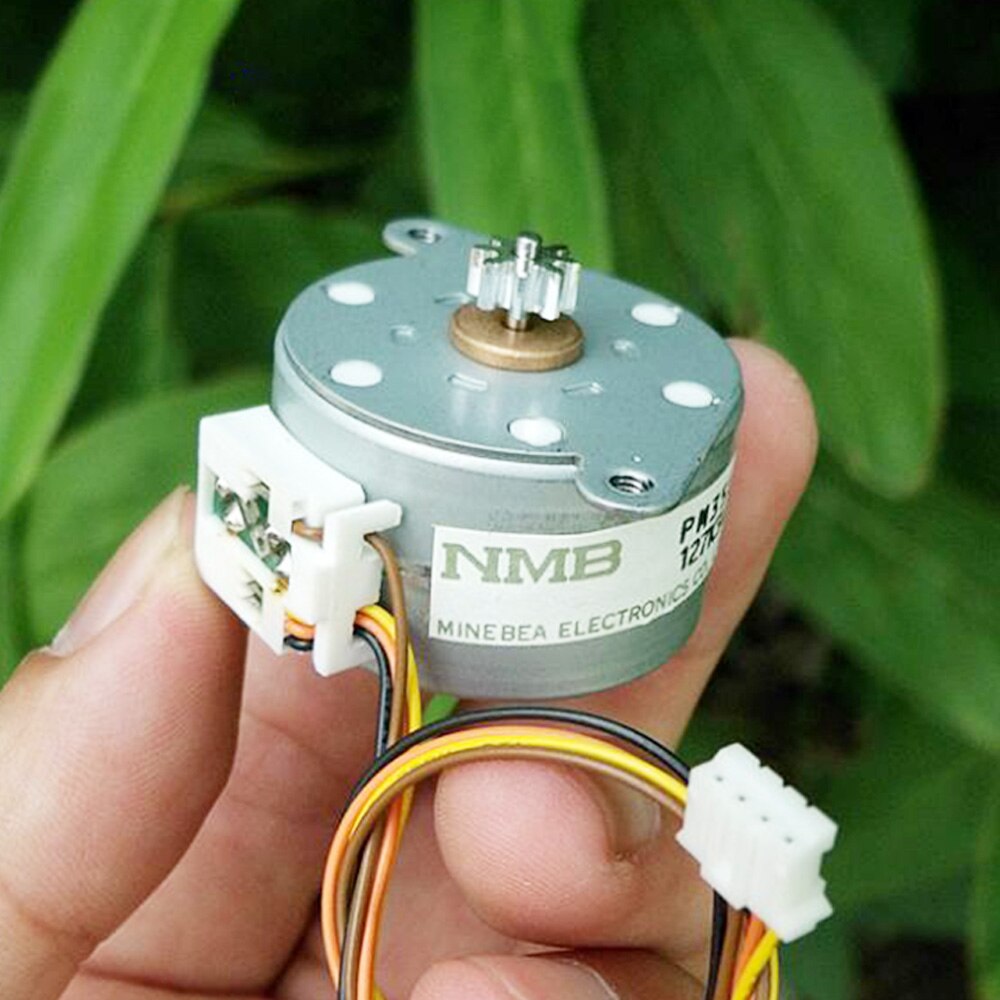 Mini 35MM Stepper Motor DC 6V 9.2 Ohms 7.5 Degree Mini 2-phase 4-wire Round NMB Stepper Motor with Metal 8-teeth Gear Motor