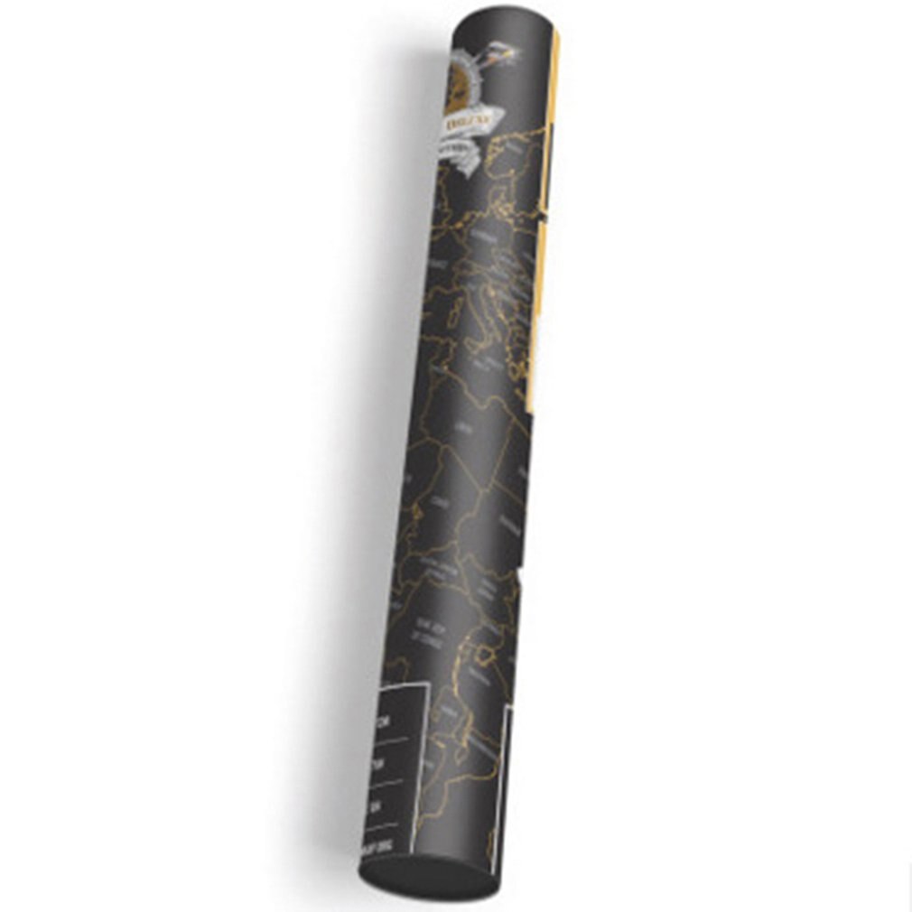 Scratch Map World Map Semi-manual Hanging Gilt Sheet Complex Geographical Detail Black Background