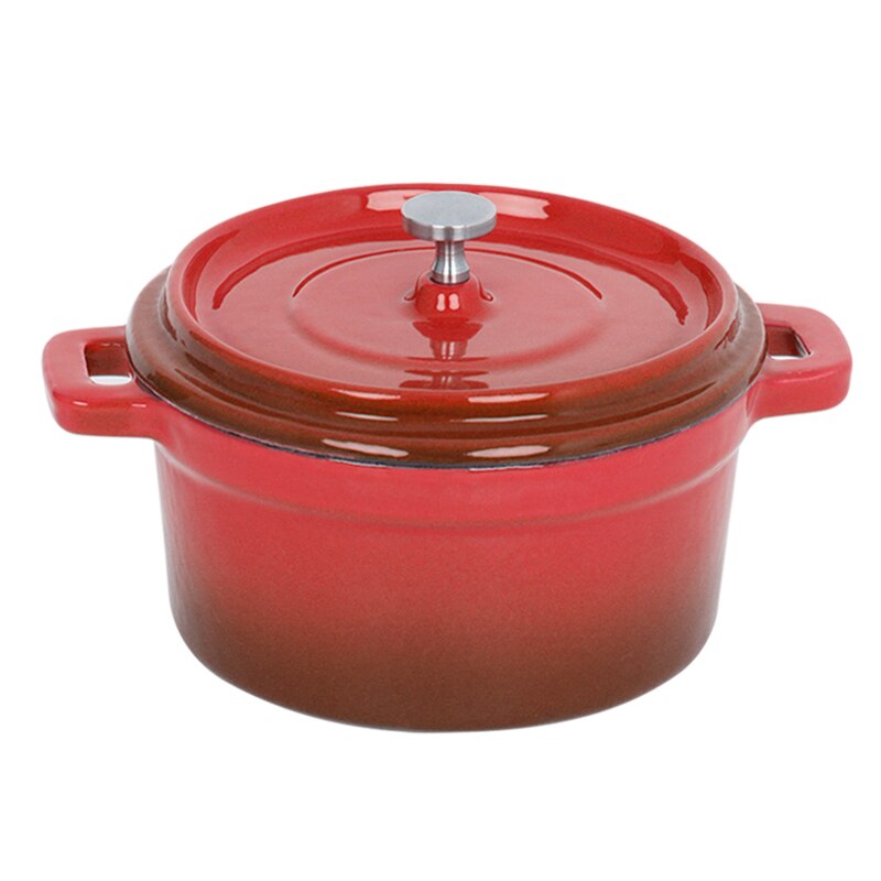 Qianle Ou-olla pequeña para sopa, olla para guisar, 10cm, 12cm, 14cm, Mini olla de hierro fundido para comida de bebé, Cocina Para el hogar: 12cm Cherry Red